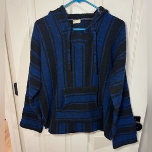 Mexican Baja Blanket Poncho Hoodie